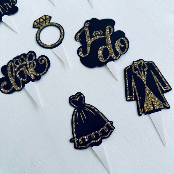 Wedding Ring Engagement Cupcake Toppers - Picture 2 of 4
